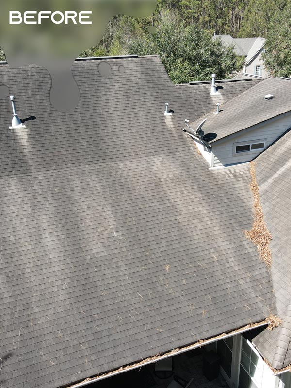 picture-of-a-houses-dirty-roof-before-roof-pressure-wash-metairie-la